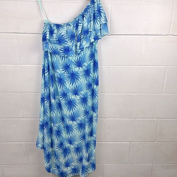 Vineyard Vines electric palm one shoulder hi-low dress - Picture 5 of 5